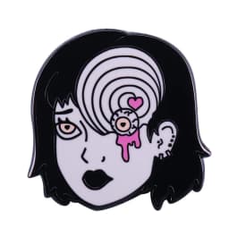 Pin Club | Cartoon Horror Girl Lapel Badge High Quality Metal Brooch Custom Terror Movies Jewelry Gift Accessories Dropshipping