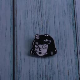 Pin Club | Cartoon Horror Girl Lapel Badge High Quality Metal Brooch Custom Terror Movies Jewelry Gift Accessories Dropshipping