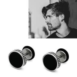 1Pair Vintage Flat Back Stud Earrings for Men Women, Unisex 316L Stainless Steel Screw Back Cartilage Tragus Piercing Jewelry