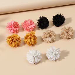 10 pieces of floral fabric earrings set, fresh and simple, light luxury women's fashion set, vacation tourism show, ball earring