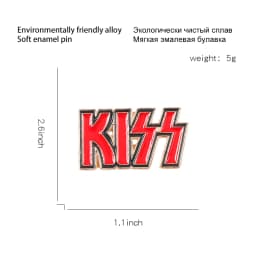 Creative Red Letters KISS Enamel Brooch Heart Love Miss Valentine Alloy Pins Badge Clothes Accessories Women Jewelry Gifts