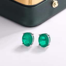 925 Sterling Silver 10mm Round Paraiba Tourmaline Gemstone Stud Earrings for Women Fashion Party Anniversary Jewelry Gift