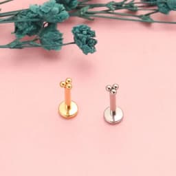1/10pcs ASTM F136 Titanium 16G Mini 3 Bead Cluster Labret Lip Piercing Tragus Cartilage Helix Conch Earring Stud Nose Piercing