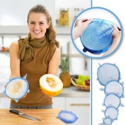 6/12Pcs Silicone Stretch Lids Reusable Food Seal Cover for Pot Bowl Keep Food Fresh Stretchy Wrap Cover Kitchen Cookware