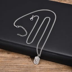 Mens Dog Tag Necklaces, Stylish Hammered Stainless Steel Eight Point Star Pendant Collar, Birthday Party Gifts for Him