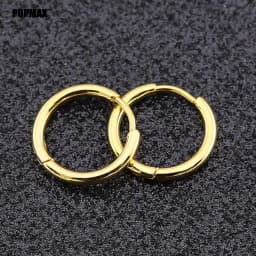 POPMAX 1Pairs/2Pcs Small Hoop Earrings Women Men Silver Color Stainles Steel Round Circle Pendientes Mujer 2023 Anti-allergy