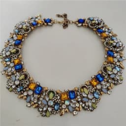 2026 New Fashion Crystal Rhinestones Large Collar Choker Necklace Earrings Women Jewelry Sets Indian Statement Wedding Necklace