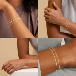 14K Dainty Gold Plated Stackable Bracelets for Women Trendy Chain Bracelets Paperclip Adjustable Tennis Cute Jewelry