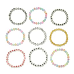 9pcs Girls Heart Star Cloud Smiling Face Luminous Beads Elastic Bracelet Set Girls Accessories Ideal choice for Gifts
