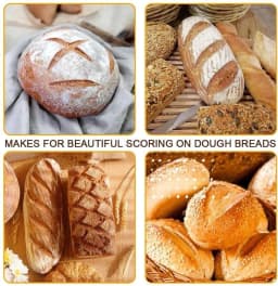 Wood Handle Sourdough Bread Scoring Lame Bread Knife With 5 Pcs Blades Bread Machine Lame Dough Scoring Knife