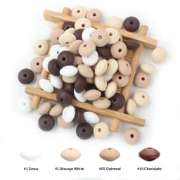 50/100pcs Silicone Lentil Beads 12mm Abacus Loose Focal Beads DIY Necklace Bracelet Keychain Accessories For Jewelry Making