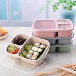 Wheat Straw Lunch Box Portable Bento Box With Compartment Picnic Bento Box Fruit Container Microwave Oven Dinnerware for Student