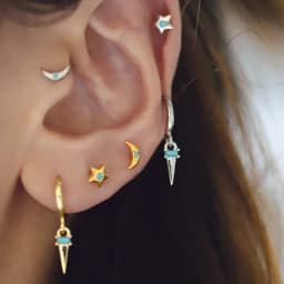 925 Sterling Silver Needle Exquisite Turquoise Silver Earrings for Women Blue Crystal Geometry Pendant Earrings Luxury Jewelry