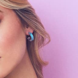 925 Sterling Silver Needle Exquisite Turquoise Silver Earrings for Women Blue Crystal Geometry Pendant Earrings Luxury Jewelry