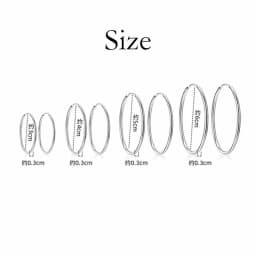 925 Sterling Silver 3MM Thick 3/4/5/6CM Hoops Earrings For Women Wedding Luxury Jewelry Accessories 2024 Trend Jewellery