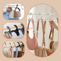 10pcs Tie and Scarf Hangers, Single-Hook Hat Racks, Multi-Functional Belt Hooks/Hangers, and Arched Bag Hooks.