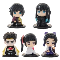 15 pcs/Set Q Version Demon Slayer Sitting Ghost Doll Tanjiro Nidouzi Inosuke Zenizu Figure Action Figure Movie Model Toys Doll