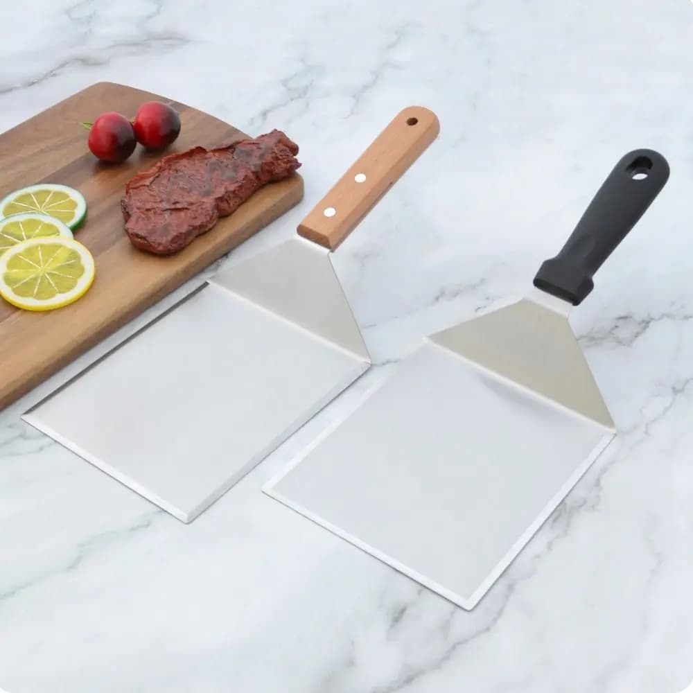Square/rectangle Head Grill Spatula Griddle Spatula Anti-scald Handle Steak Spatula With Blade Pancake Scraper Burger