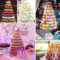 Tiered Macaron Tower Stand Cake Display Rack Cupcake Holder Dessert Stand for Baby Shower Wedding Birthday Party Decorations