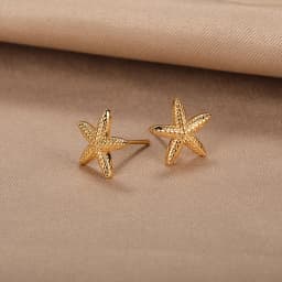 Vintage Summer Starfish Stainless Steel Stud Earrings For Women Simple Star Shell Earrings Stud Ocean Party Jewelry Gift 2025