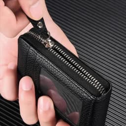 1pc Organ Card Bag Korean Edition Portable Women's Short Bank Card Cover Business Card Clip Zipper Vertical Handheld Bag