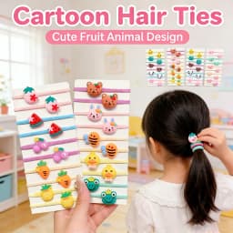 Girls High Elastic Hair Band Does Not Hurt Hair, cartoon Animal Flowers and Fruit Decorative Hair Band, Decorative Hair Se
