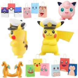 Pokemon Gift Bags Pikachu Hand-held Paper Packing Treat Bag Anime Kraft Paper Bag Gift Packaging Party Festive Party Supplies