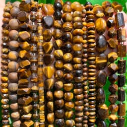 Various Styles Natural Yellow Tiger Eye Stone Beads Irregular Rondelle Column Spacer Bead for Jewelry DIY Making Bracelet Crafts
