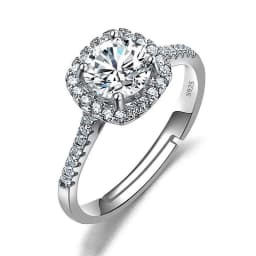 Moissanite Engagement Finger Rings Inlaid Diamond Open Ring For Women 925 Silver Promise Wedding Adjustable Rings Fine Jewelry