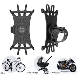 Universal Bicycle Mobile Phone Holder 360 Rotating Silicone Bike GPS Clip Mount Baby Stroller Stand Motorcycle Handlebar Bracket