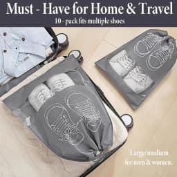 5pcs/set Shoe Storage Bag With Thickened Non-woven Fabric Strap Mouth Large Capacity Travel Waterproof Shoe Bag Moistureproof