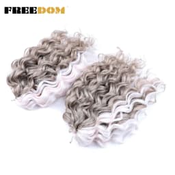 FREEDOM 10inches Synthetic Deep Wavy Twist Crochet Braids Hair Ombre Afro Curly Braiding Hair Extensions High Temperature Fiber