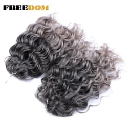FREEDOM 10inches Synthetic Deep Wavy Twist Crochet Braids Hair Ombre Afro Curly Braiding Hair Extensions High Temperature Fiber