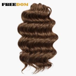 FREEDOM Synthetic Twist Crochet Curly Hair 16 Inch Deep Wave Braid Hair Ombre Blonde Brown Water Wave Braiding Hair Extensions