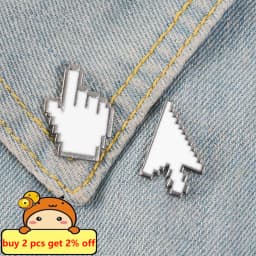 Classical Pixel Window Icon Mouse Enamel Pins Pointer Click Old Desktop Computer Monitors Hand Arrow Cursor Badges Brooch Gift