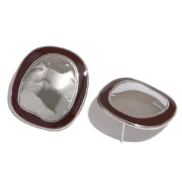 Yhpup Irregular Punk Metal Minimalist Vintage Enamel Big Stainless Steel Stud Earrings Statement Women Waterproof Trendy Jewelry