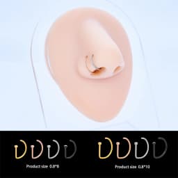 1/10PCS ASTM F136 Titanium Fake Nose Ring Hoop Non Piercing D Shape Nostril Lip Septum Earring Body Jewelry Kit