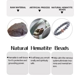 Natural Stone Black Thick Flat Beads Hematite Loose Spacer Beads for Jewelry Making DIY Bracelet Necklace Needlework Accessories