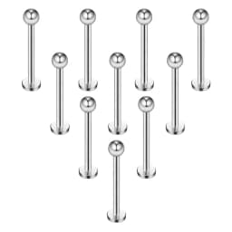 15PCS 16G Stainless Steel Lip Rings Labret Nose Studs Piercing Labret Monroe Nose Studs Ear Tragus Helix Earring 6/8/10/12mm
