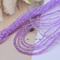 New 2 3 4mm Dyeing Rondelle Crystal Glass Beads Summer Color Faceted Loose Spacer Glass Beads for Jewelry Making DIY Necklace