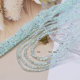 New 2 3 4mm Dyeing Rondelle Crystal Glass Beads Summer Color Faceted Loose Spacer Glass Beads for Jewelry Making DIY Necklace