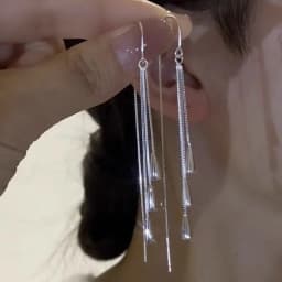 2023 Fashion Crystal Water Drop Tassel Earrings for Women Temperament Colorful Long Earrings Bridal Wedding Party Jewelry Gifts