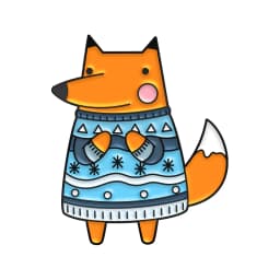 Happy Winter Enamel Pins Custom Bird Cat Fox Turtle Goose Brooches Lapel Badges Animal Sweater Jewelry Gift for Kids Friends