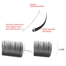 XIUSUZAKI Classic Individual Eyelash Extension Professional Soft Natural Light Matte Black Classic Volume Eyelashes Extensions