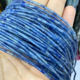 Natural Stone Beads 2x4mm Hematite Agate Jasper Crystal Cylinder Tube Loose Spacer Bead for Jewelry Making Diy Bracelet Necklace
