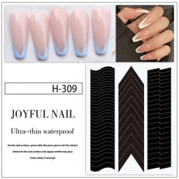 1PC Smile Stickers Wave Line Three-in-one Nail Stickers Tool Jewelry Nail Polish Glue Spray Stickers New Manicure French Sticker