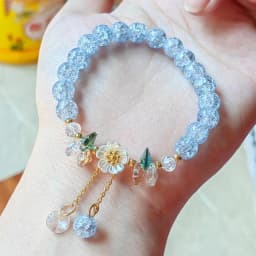 Korean New Sweet Daisy Flower Bracelet For Women Colorful Crystal Beaded Elastic Rope Bracelets Party Wedding Jewelry Gifts