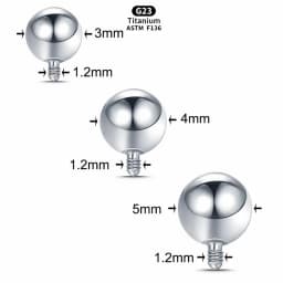 1PCS Internally Threaded Ball Titanium Replacement Ball Tongue Lip Barbell Eyebrow Earring Piercings Dermal Anchor Accessories