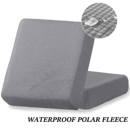 Waterproof Sofa Seat Cushion Cover Jacquard Polar Fleece Sofa Covers Elastic Removable Couch Cover Pets Kids Furniture Protector