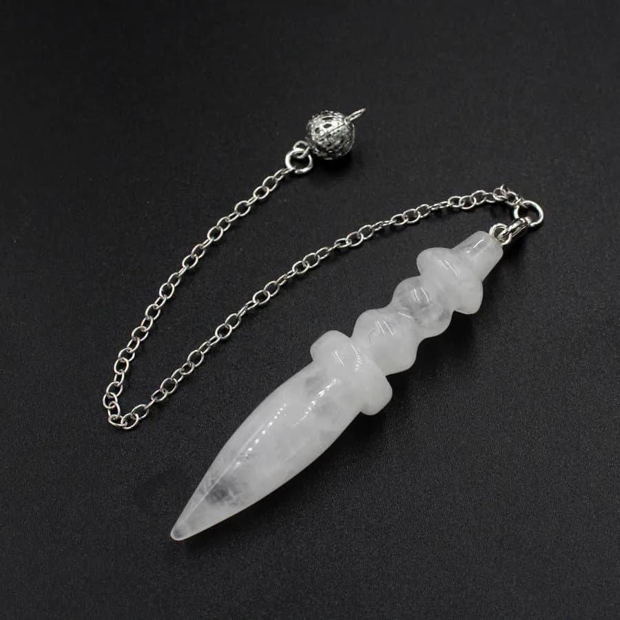 Natural Stone Pendant Egyptian Crystal Pendulum for Divination Dowsing Reiki Pink Clear Quartz Amethysts Black Onyx Pendulo X130